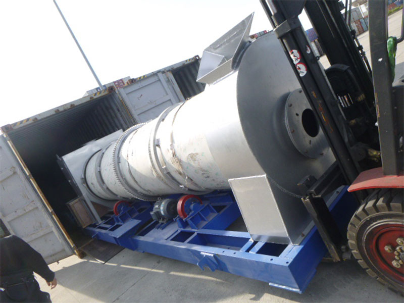 dryer drum in an asphalt mixing plant